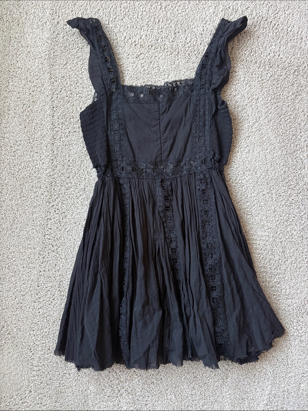 Free People Black Lace-Trim Sundress - Women